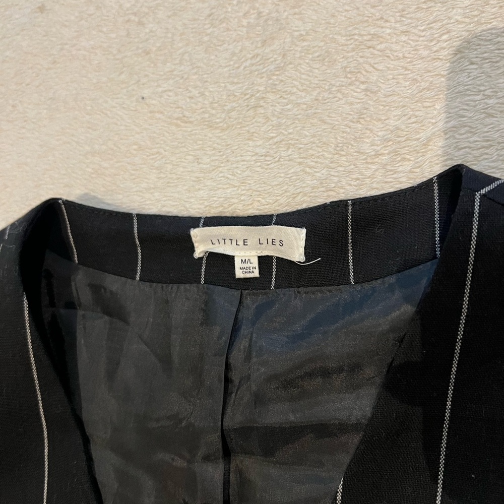 Little Lies Black Blazer with White Stripes